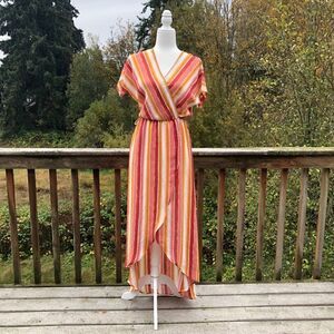 Striped high low dress  